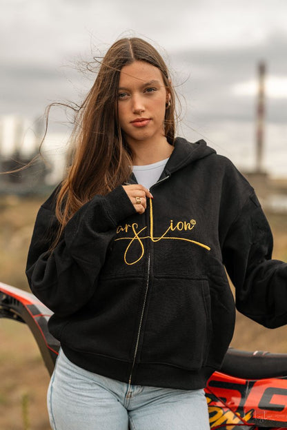 LARS LION - OVERSIZED GOLD ZIP HOODIE LIMITED EDITION